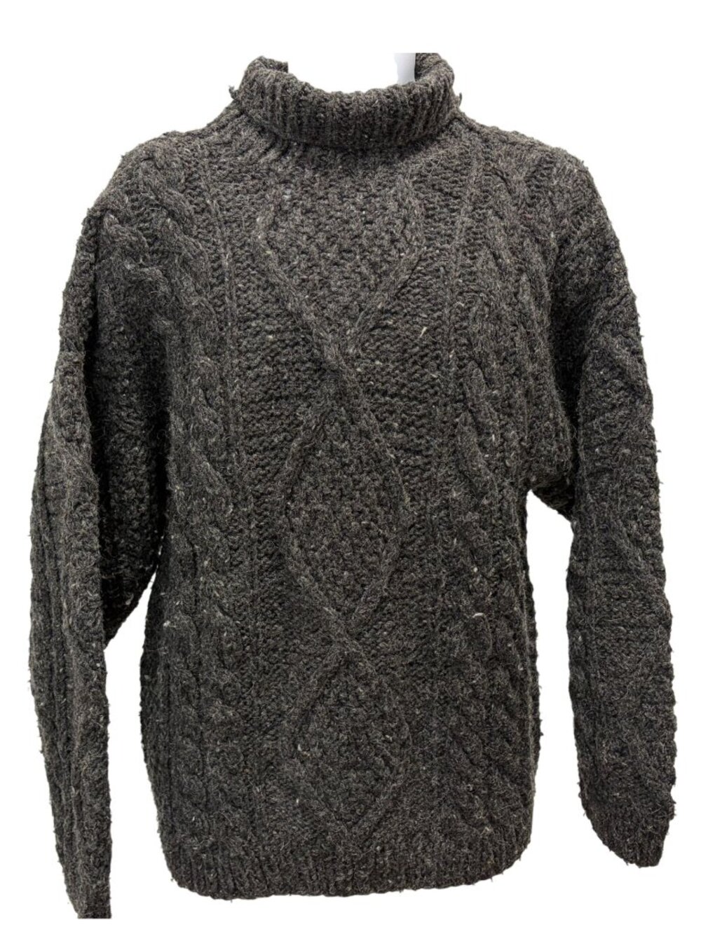 Vintage Otavalo Native American Wool Cable Knit Turtleneck Sweater Mens L /XL